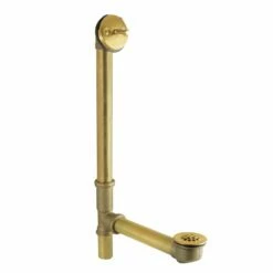 Made To Match DTL1167 21-Inch Brass Trip Lever Tub Waste And Overflow With Grid Strainer, Brushed Brass