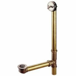Made To Match DTL1168 21-Inch Brass Trip Lever Tub Waste And Overflow With Grid Strainer, Brushed Nickel