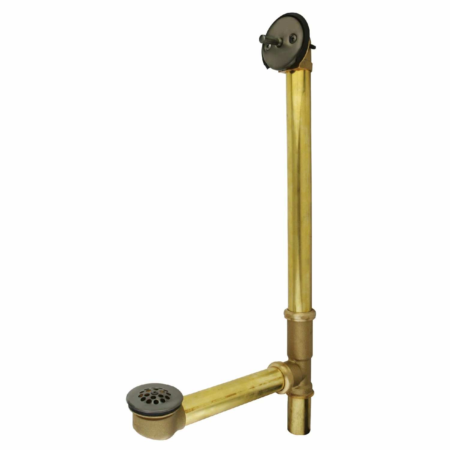 Made To Match DTL1185 23-Inch Brass Trip Lever Tub Waste And Overflow With Grid Strainer, Oil Rubbed Bronze