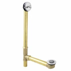 Made To Match DTL1201 25-Inch Brass Trip Lever Tub Waste And Overflow With Grid Strainer, Polished Chrome