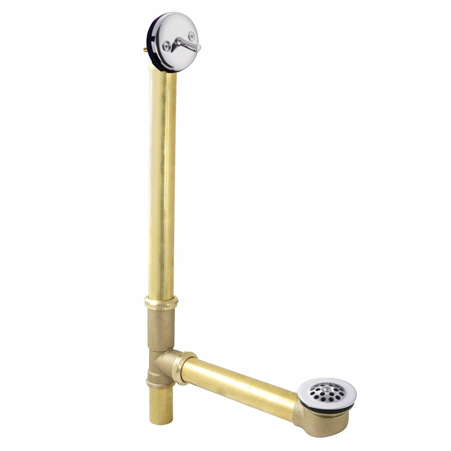 Made To Match DTL1201 25-Inch Brass Trip Lever Tub Waste And Overflow With Grid Strainer, Polished Chrome