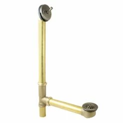 Made To Match DTL1203 25-Inch Brass Trip Lever Tub Waste And Overflow With Grid Strainer, Antique Brass