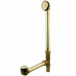 Made To Match DTT2182 23-Inch Brass Toe Touch Tub Waste And Overflow, Polished Brass