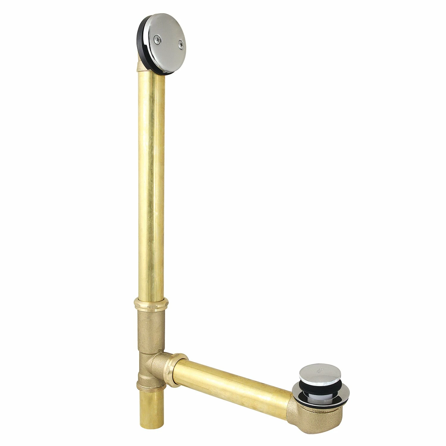 Made To Match DTT2186 23-Inch Brass Toe Touch Tub Waste And Overflow, Polished Nickel