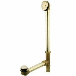 Made To Match DTT2202 25-Inch Brass Toe Touch Tub Waste And Overflow, Polished Brass
