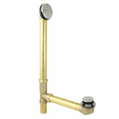 Made To Match DTT2206 25-Inch Brass Toe Touch Tub Waste And Overflow, Polished Nickel