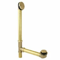 Made To Match DTT2207 25-Inch Brass Toe Touch Tub Waste And Overflow, Brushed Brass