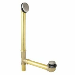 Made To Match DTT2208 25-Inch Brass Toe Touch Tub Waste And Overflow, Brushed Nickel