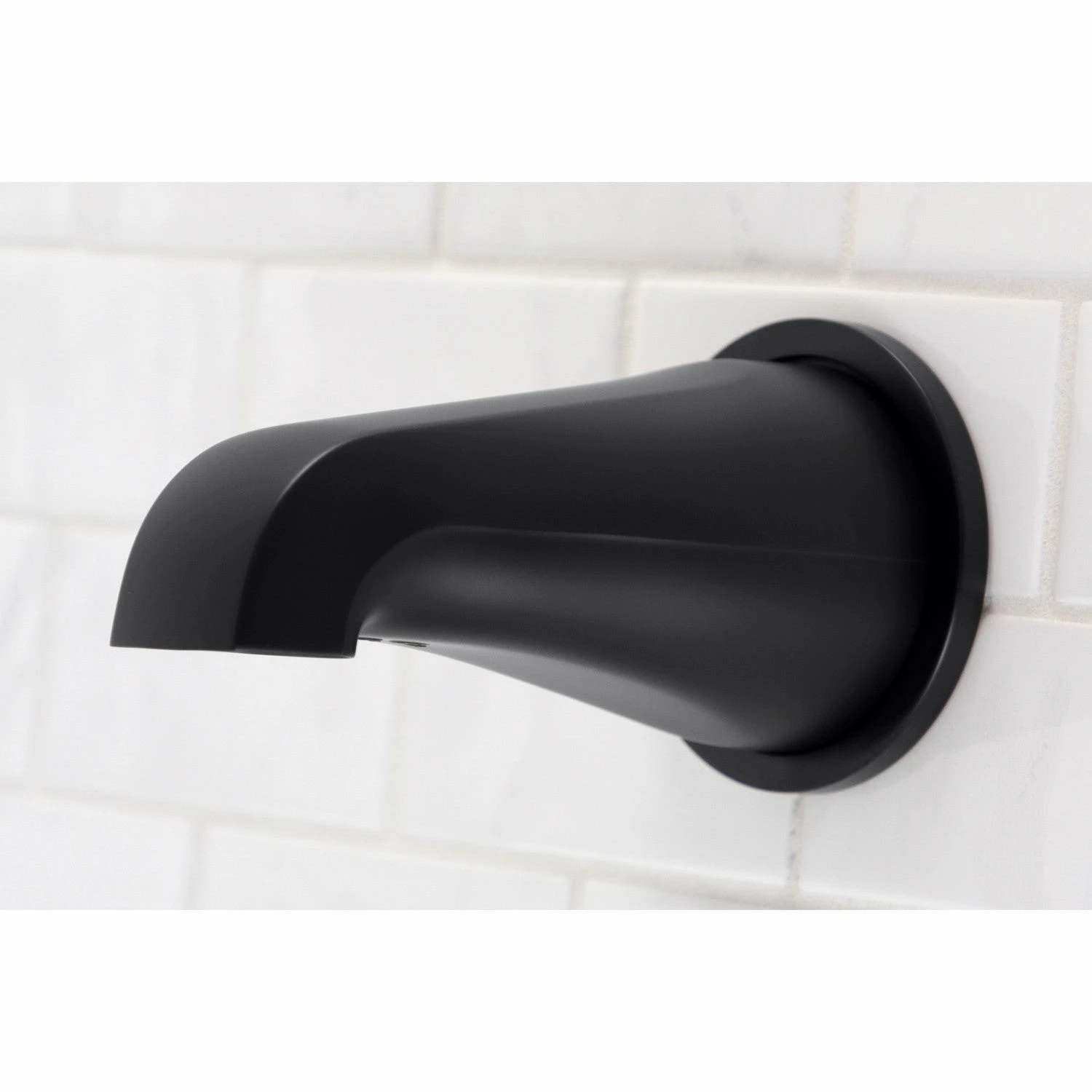 Shower Scape K187E0 5-Inch Non-Diverter Tub Spout With Flange, Matte Black - Image 2