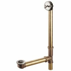 Made To Match PDTL1168 21-Inch Brass Trip Lever Tub Waste And Overflow With Grid Strainer, Brushed Nickel