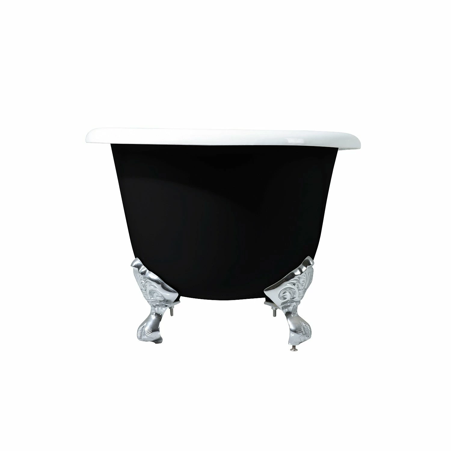 Aqua Eden VBT7D663013NB1 66-Inch Cast Iron Double Ended Clawfoot Tub With 7-Inch Faucet Drillings, Black/White/Polished Chrome - Image 8