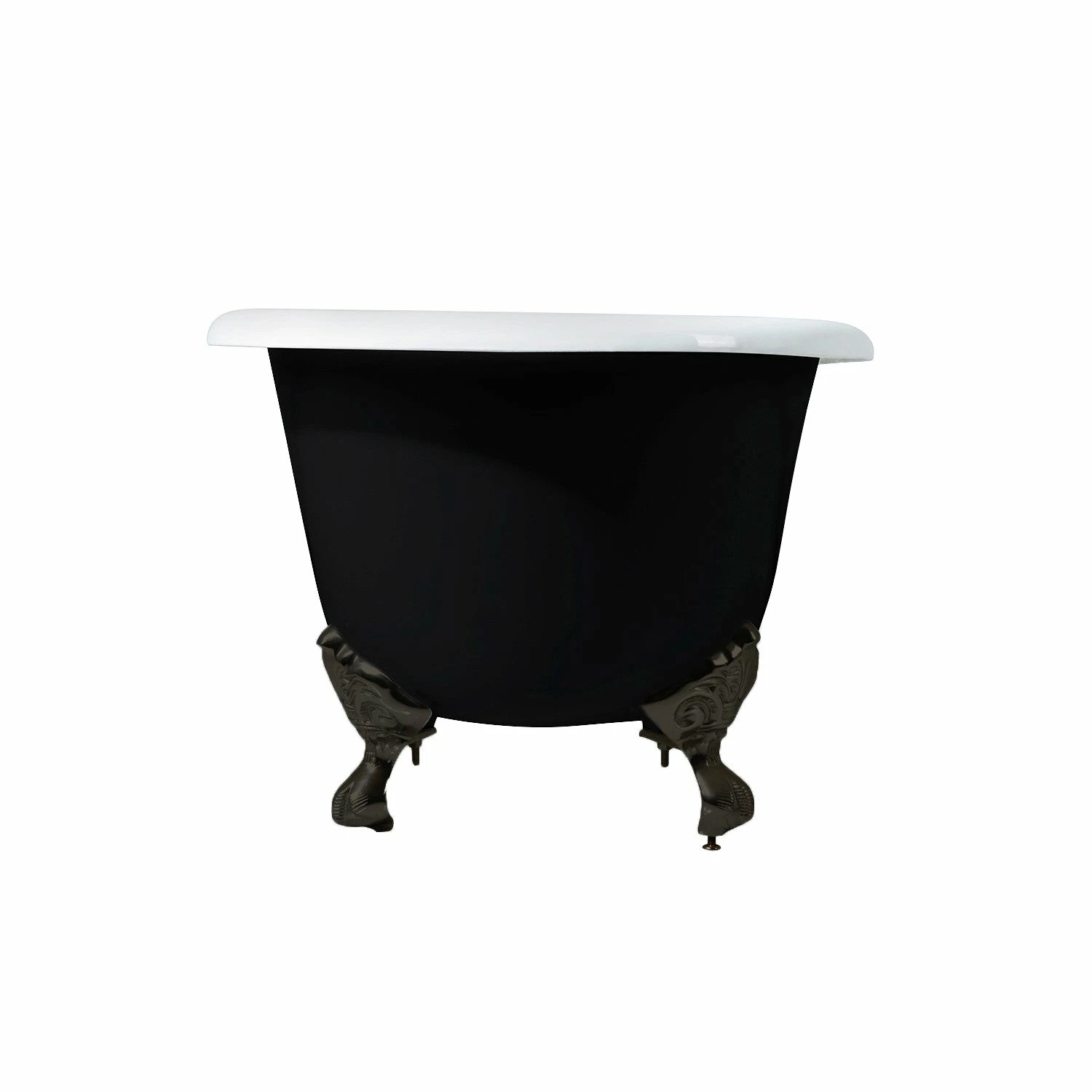 Aqua Eden VBT7D663013NB5 66-Inch Cast Iron Double Ended Clawfoot Tub With 7-Inch Faucet Drillings, Black/White/Oil Rubbed Bronze - Image 7