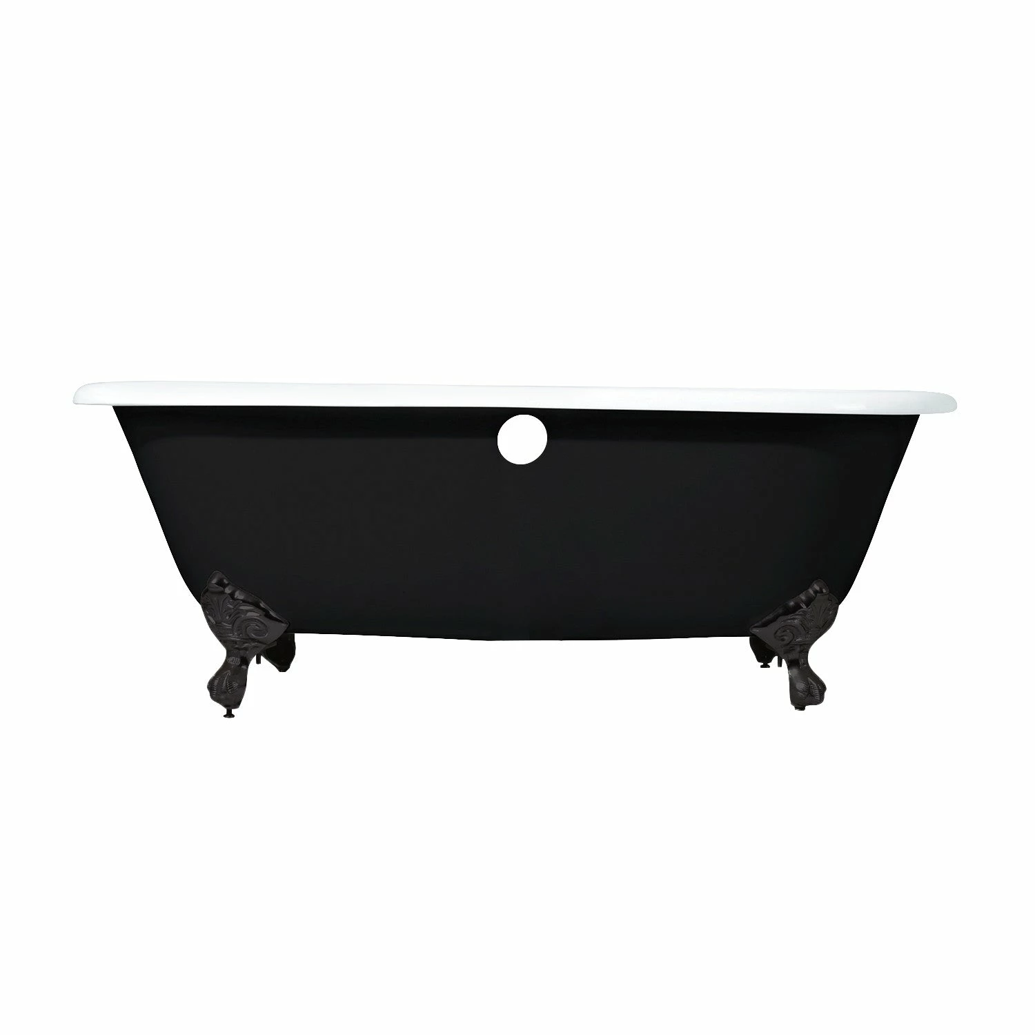 Aqua Eden VBT7D663013NB5 66-Inch Cast Iron Double Ended Clawfoot Tub With 7-Inch Faucet Drillings, Black/White/Oil Rubbed Bronze - Image 9