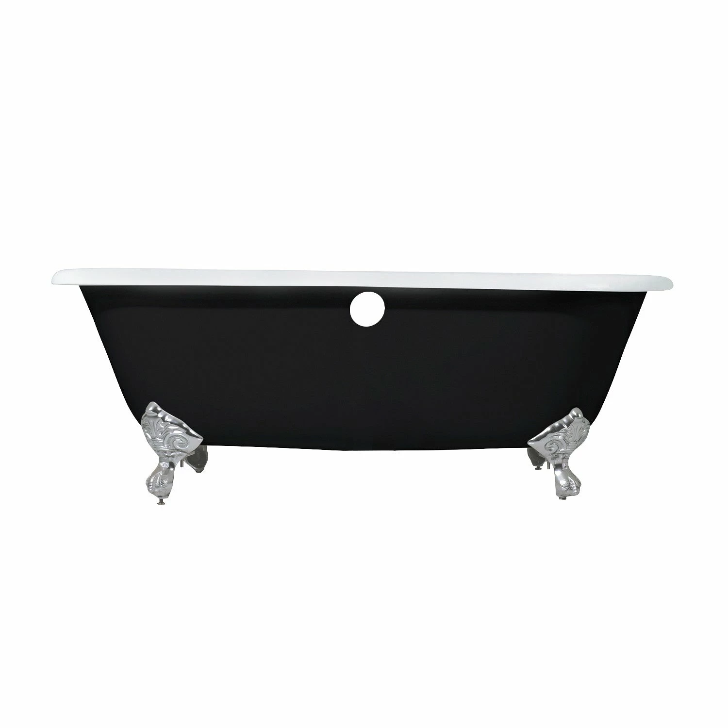 Aqua Eden VBT7D663013NB8 66-Inch Cast Iron Double Ended Clawfoot Tub With 7-Inch Faucet Drillings, Black/White/Brushed Nickel - Image 9