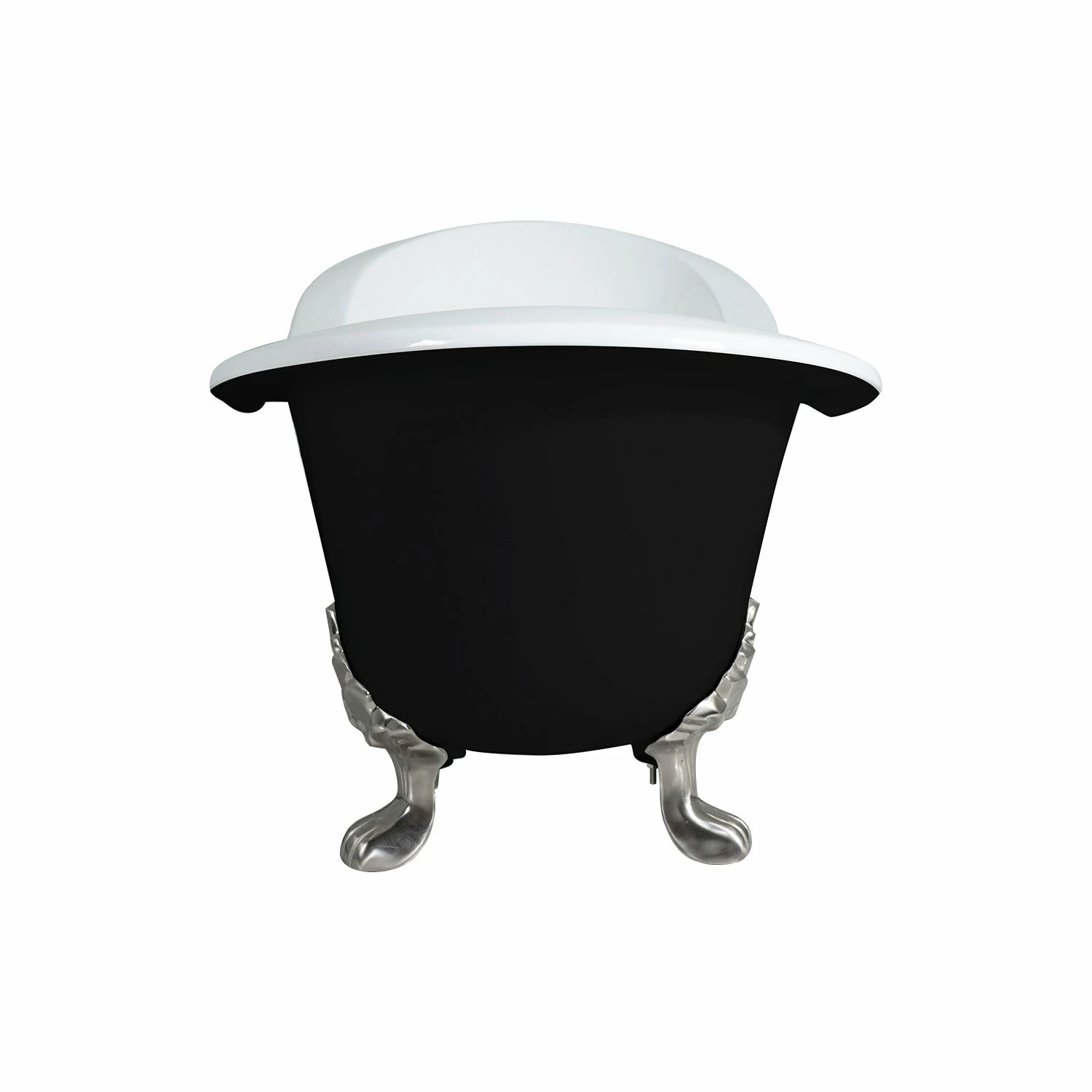 Aqua Eden VBT7D7231NC8 72-Inch Cast Iron Double Slipper Clawfoot Tub With 7-Inch Faucet Drillings, Black/White/Brushed Nickel - Image 2