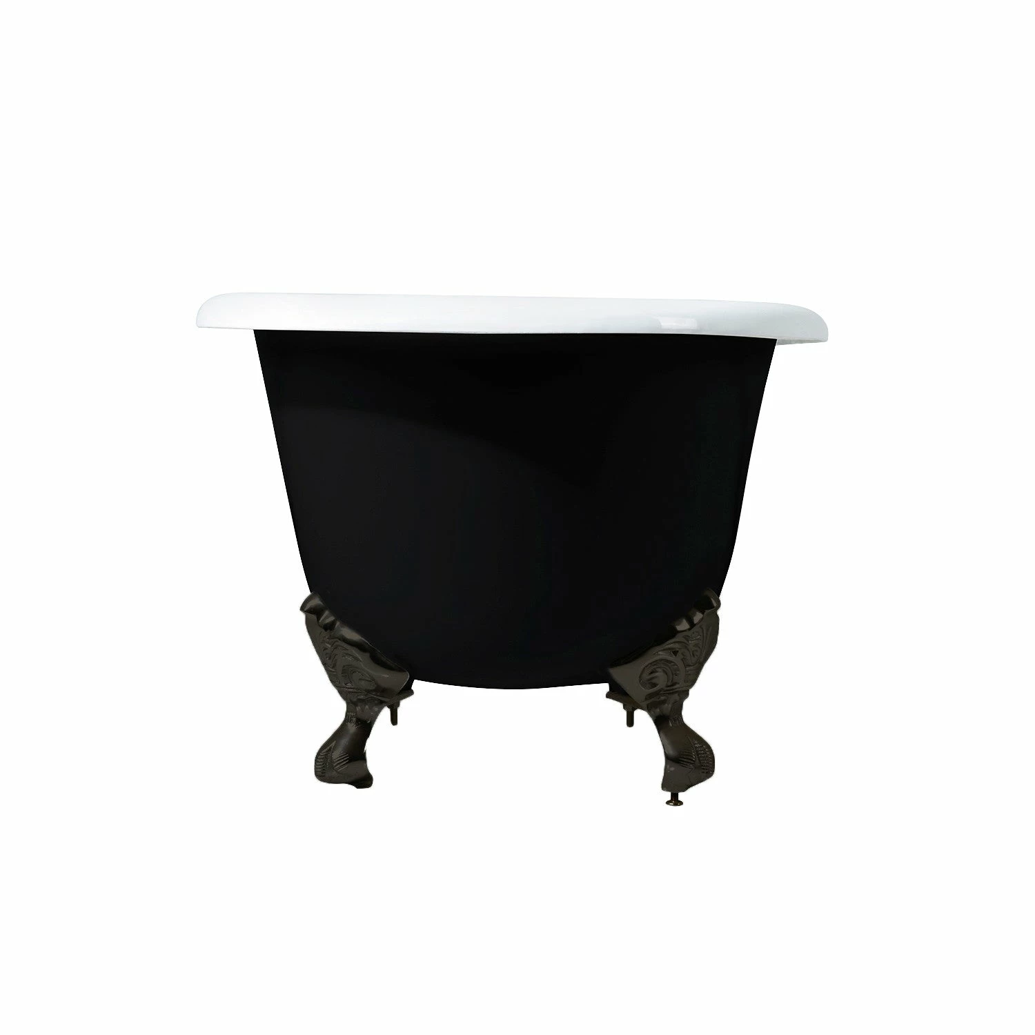 Aqua Eden VBTND663013NB5 66-Inch Cast Iron Double Ended Clawfoot Tub (No Faucet Drillings), Black/White/Oil Rubbed Bronze - Image 7