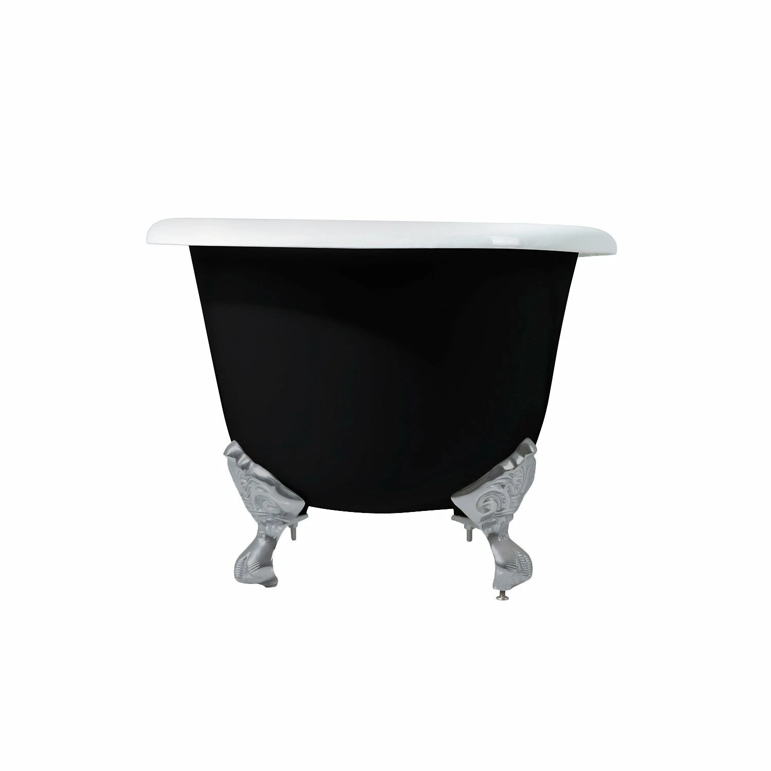 Aqua Eden VBTND663013NB8 66-Inch Cast Iron Double Ended Clawfoot Tub (No Faucet Drillings), Black/White/Brushed Nickel - Image 7
