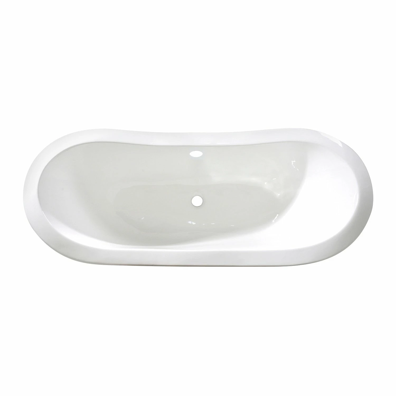 Aqua Eden VBTND7231NC5 72-Inch Cast Iron Double Slipper Clawfoot Tub (No Faucet Drillings), Black/White/Oil Rubbed Bronze - Image 7