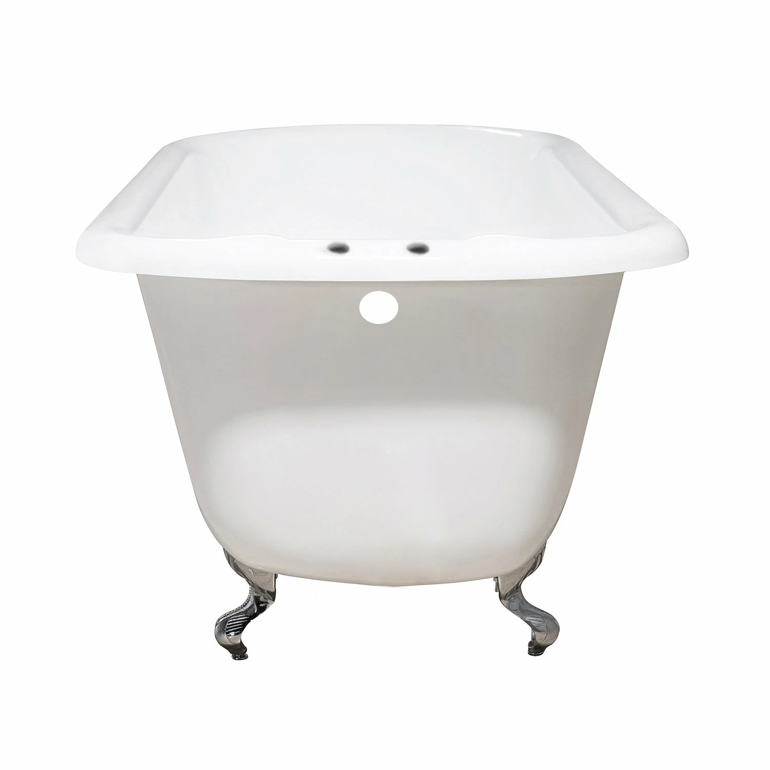 Aqua Eden VCT7D543019W1 54-Inch Cast Iron Roll Top Clawfoot Tub With 7-Inch Faucet Drillings, White/Polished Chrome - Image 3