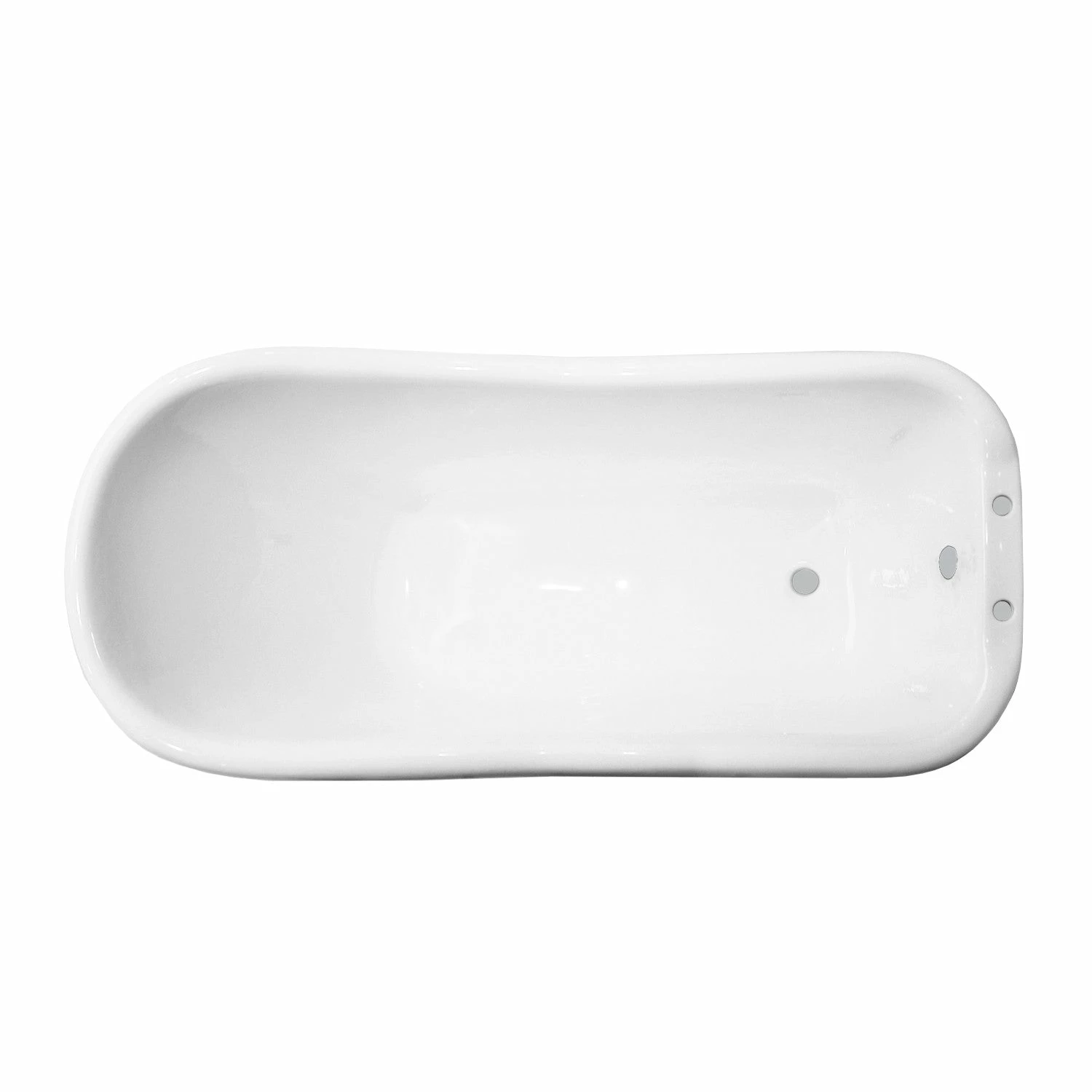 Aqua Eden VCT7D6630NF1 67-Inch Cast Iron Single Slipper Clawfoot Tub With 7-Inch Faucet Drillings, White/Polished Chrome - Image 4