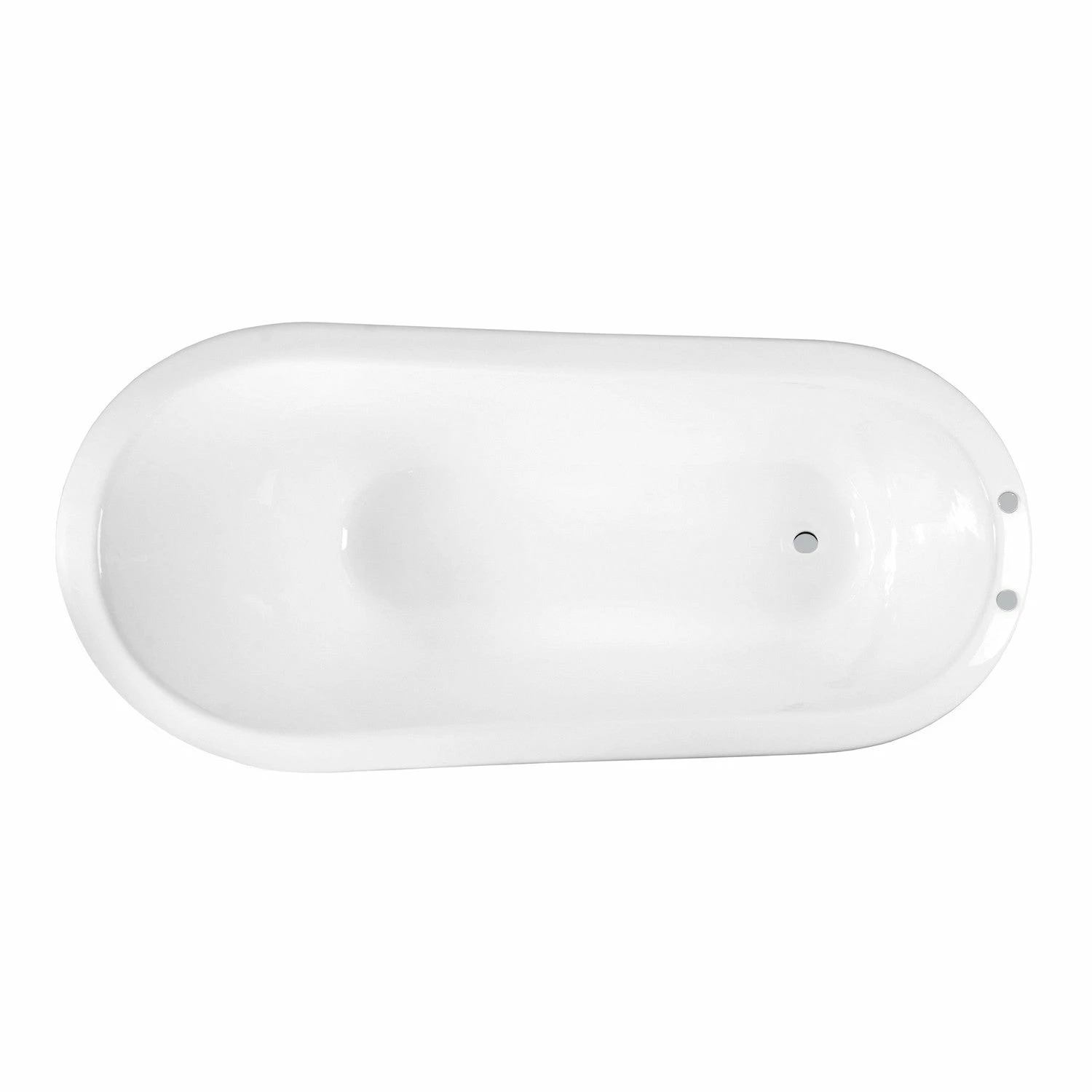 Aqua Eden VCT7D673122ZB1 67-Inch Cast Iron Single Slipper Clawfoot Tub With 7-Inch Faucet Drillings, White/Polished Chrome - Image 4