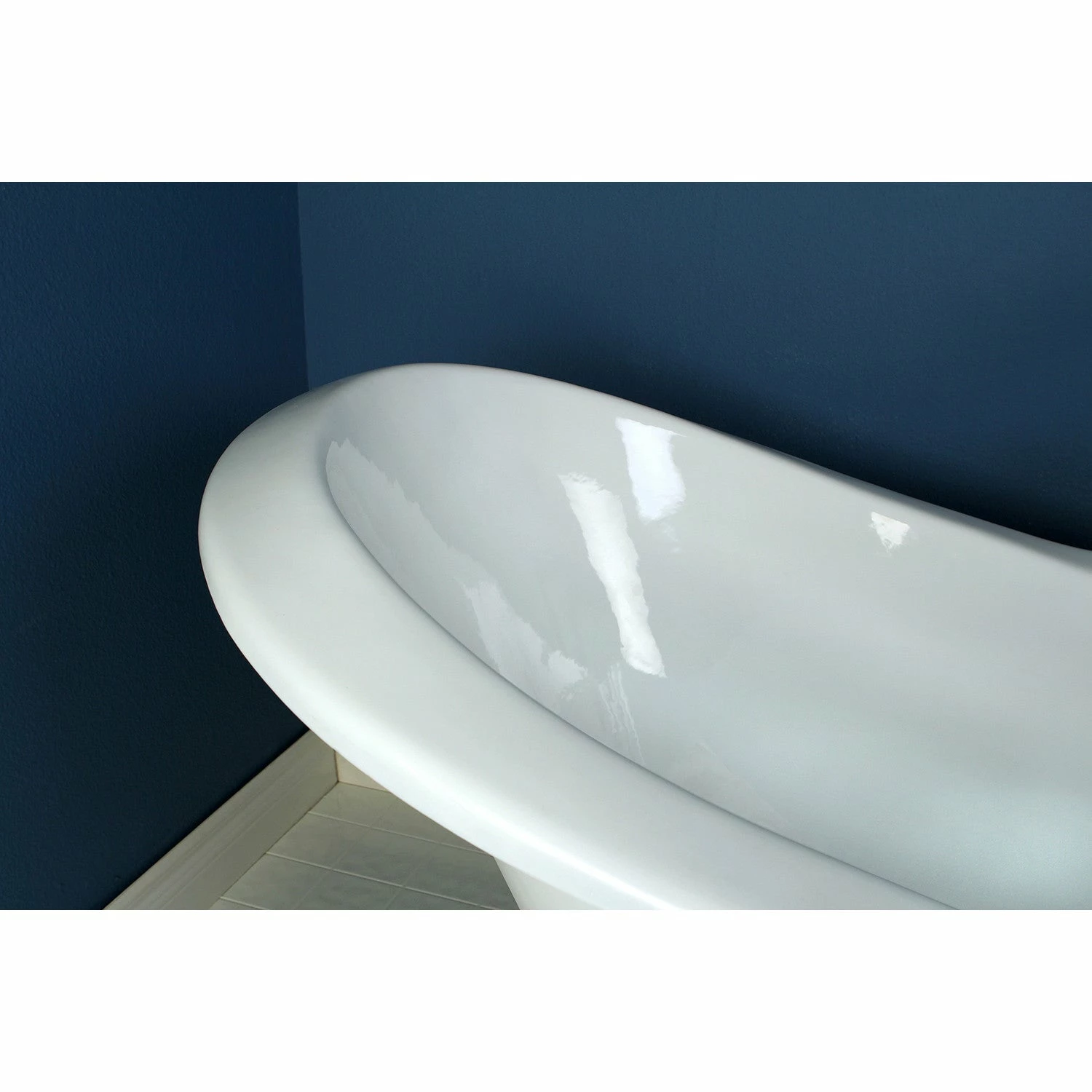 Aqua Eden VCT7D7231NC5 72-Inch Cast Iron Double Slipper Clawfoot Tub With 7-Inch Faucet Drillings, White/Oil Rubbed Bronze - Image 2