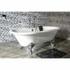 Aqua Eden VCT7DE7232NL1 72-Inch Cast Iron Double Ended Clawfoot Tub With 7-Inch Faucet Drillings, White/Polished Chrome