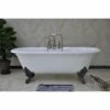 Aqua Eden VCT7DE7232NL5 72-Inch Cast Iron Double Ended Clawfoot Tub With 7-Inch Faucet Drillings, White/Oil Rubbed Bronze