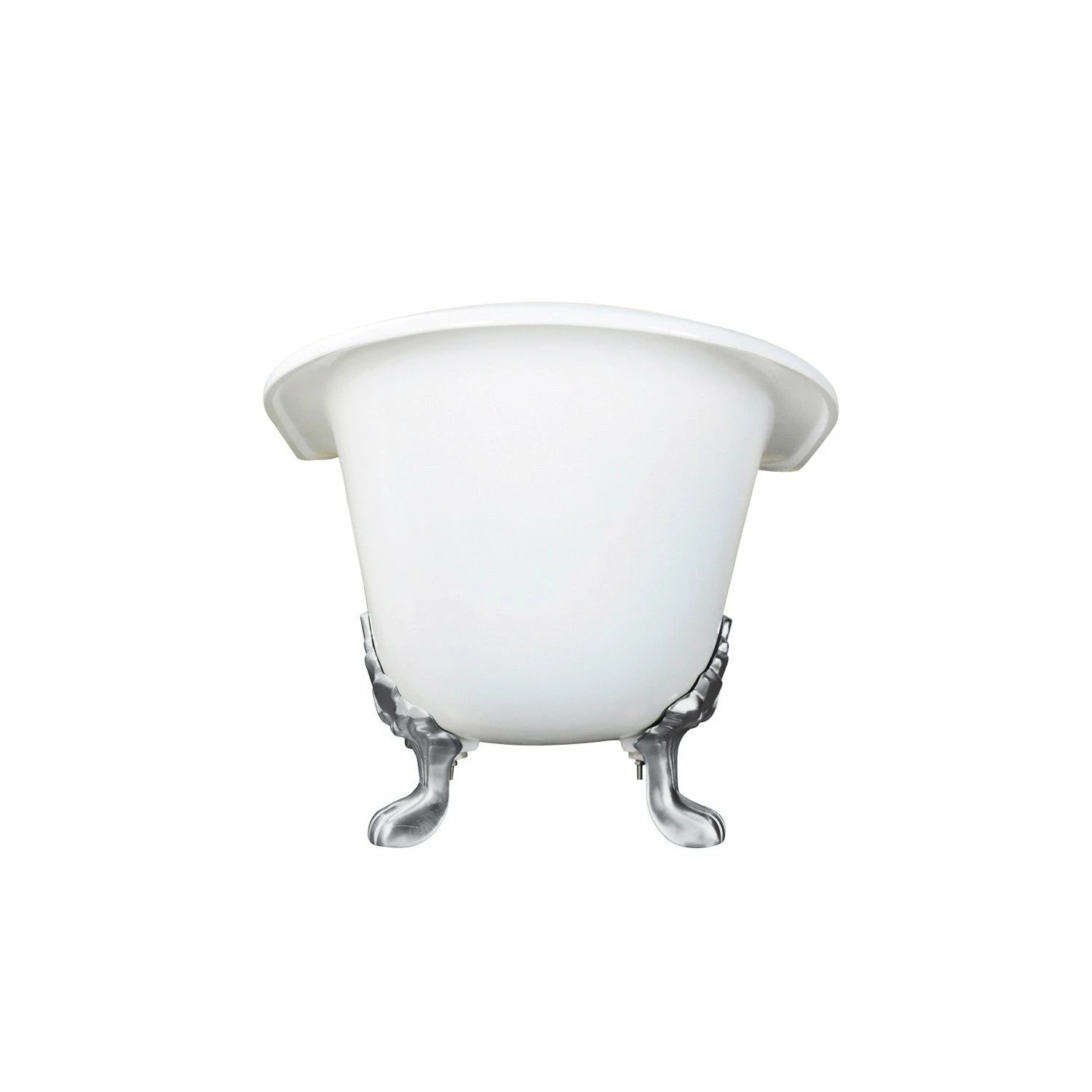 Aqua Eden VCT7DS6130NC1 61-Inch Cast Iron Double Slipper Clawfoot Tub With 7-Inch Faucet Drillings, White/Polished Chrome - Image 4