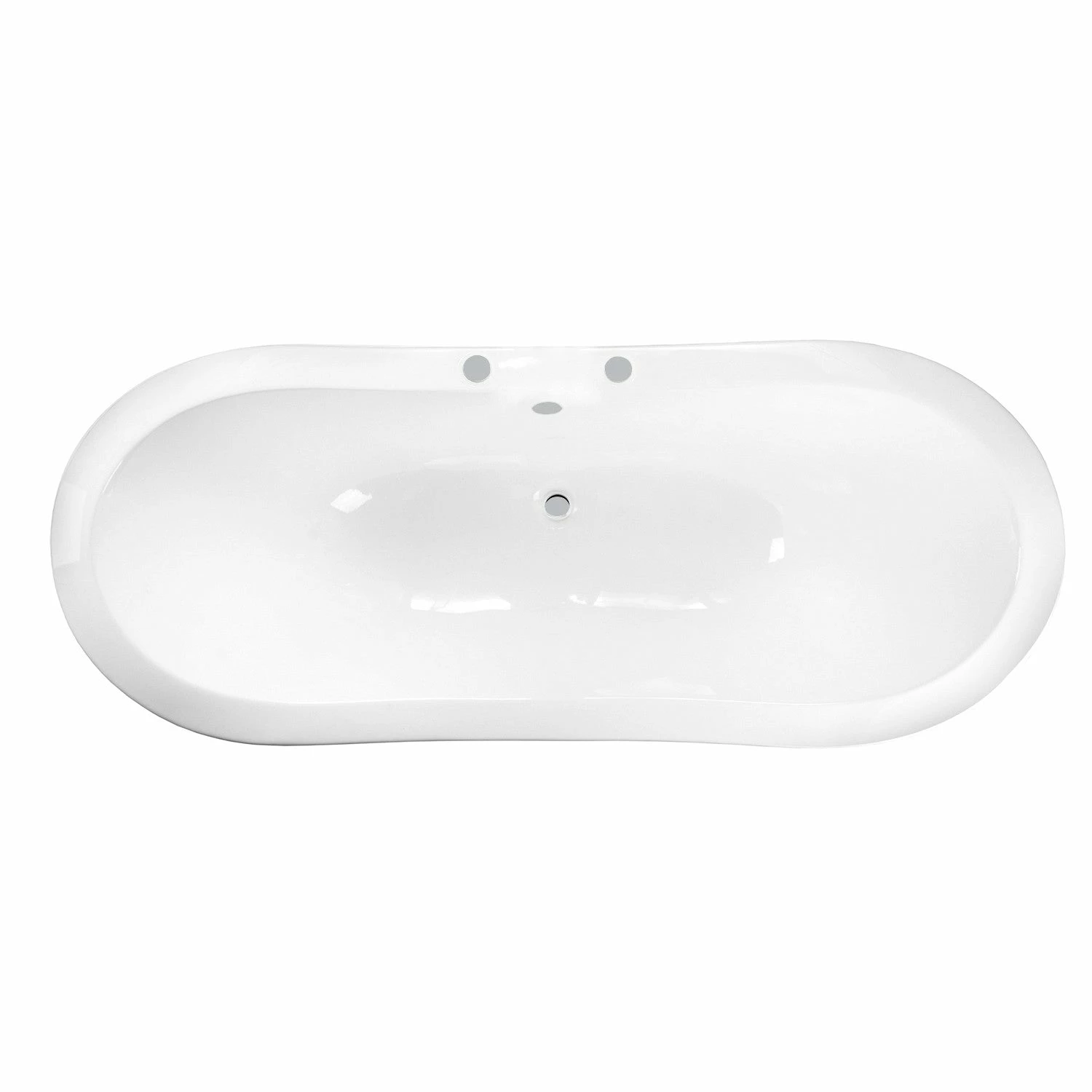 Aqua Eden VCT7DS6130NC1 61-Inch Cast Iron Double Slipper Clawfoot Tub With 7-Inch Faucet Drillings, White/Polished Chrome - Image 5