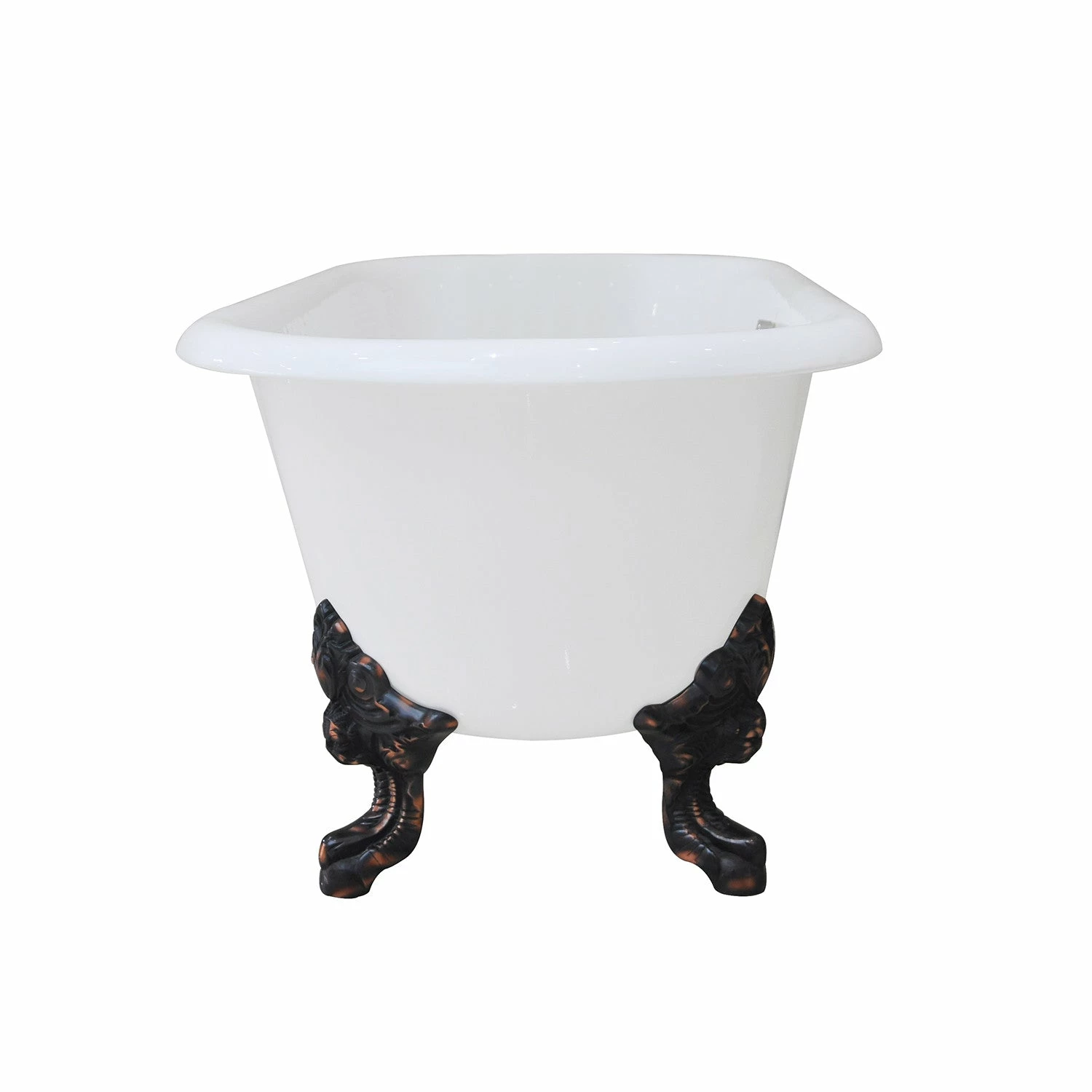 Aqua Eden VCTDE7232NL5 72-Inch Cast Iron Double Ended Clawfoot Tub (No Faucet Drillings), White/Oil Rubbed Bronze - Image 6