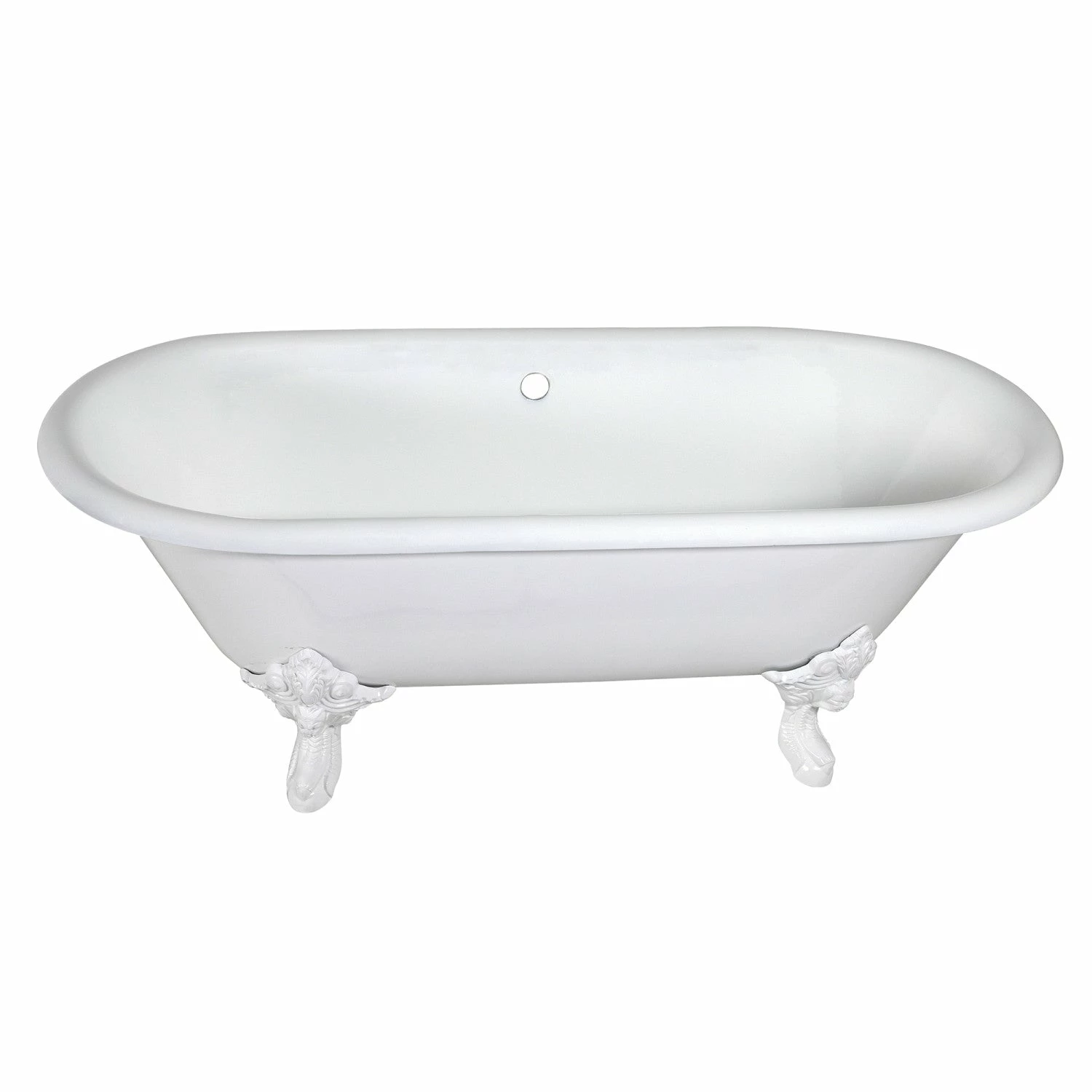 Aqua Eden VCTDE7232NLW 72-Inch Cast Iron Double Ended Clawfoot Tub (No Faucet Drillings), White - Image 5