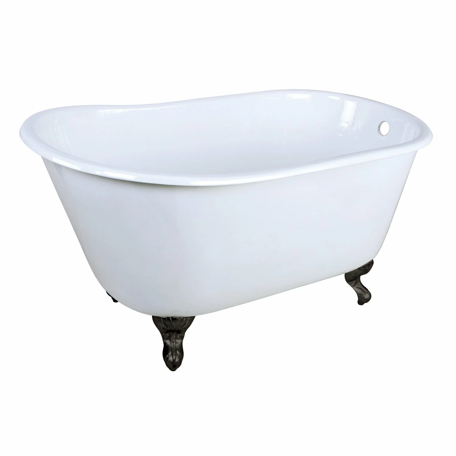 Onamia VCTND4828NT0 48-Inch Cast Iron Single Slipper Clawfoot Tub (No Faucet Drillings), White/Matte Black - Image 2