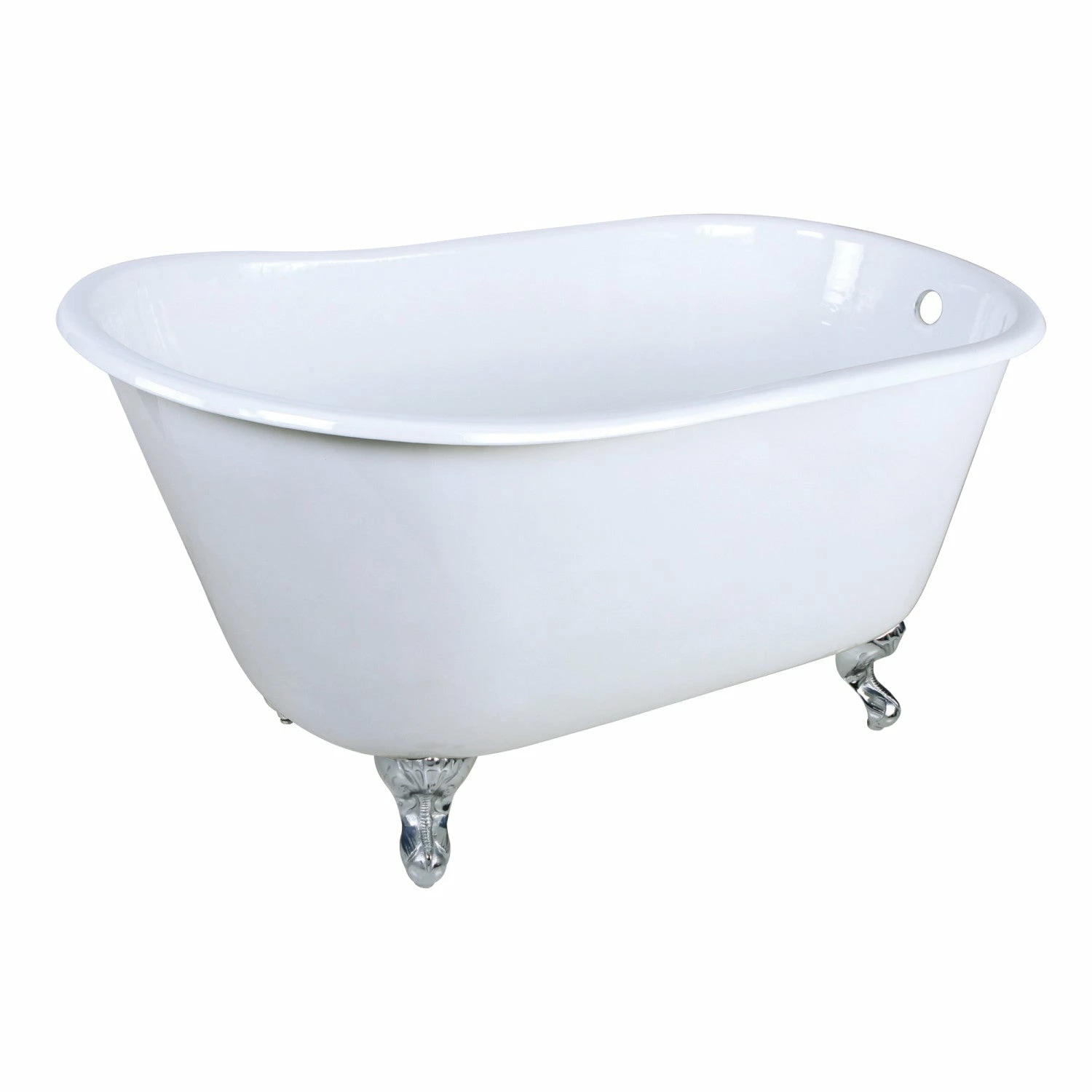Onamia VCTND4828NT1 48-Inch Cast Iron Single Slipper Clawfoot Tub (No Faucet Drillings), White/Polished Chrome - Image 2