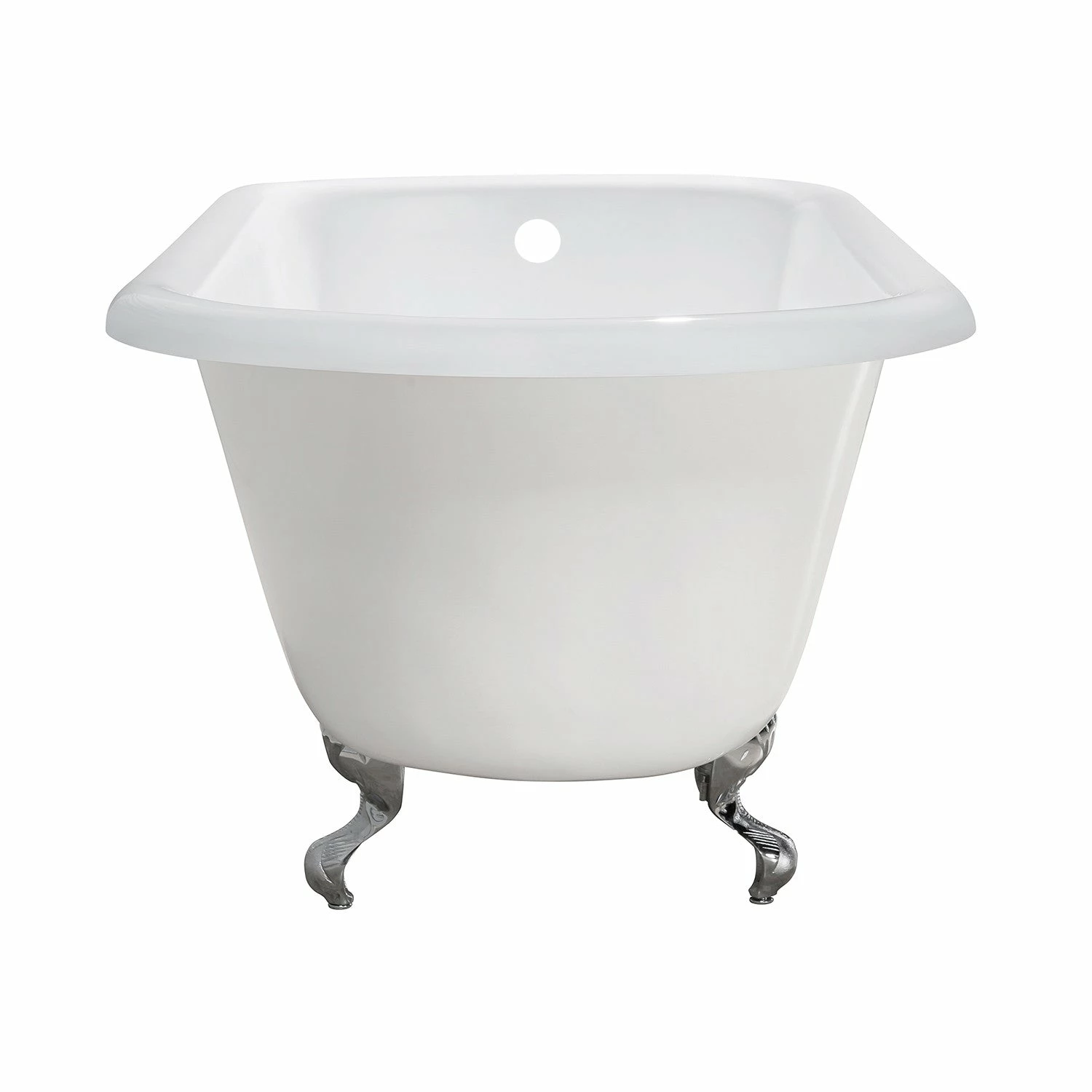 Aqua Eden VCTND483117W1 48-Inch Cast Iron Roll Top Clawfoot Tub (No Faucet Drillings), White/Polished Chrome - Image 3