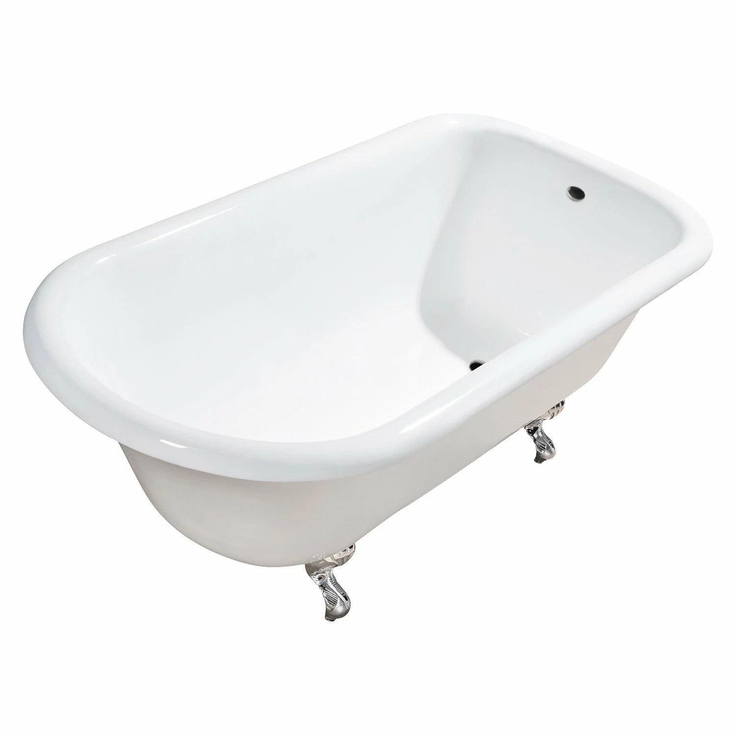 Aqua Eden VCTND483117W1 48-Inch Cast Iron Roll Top Clawfoot Tub (No Faucet Drillings), White/Polished Chrome - Image 6