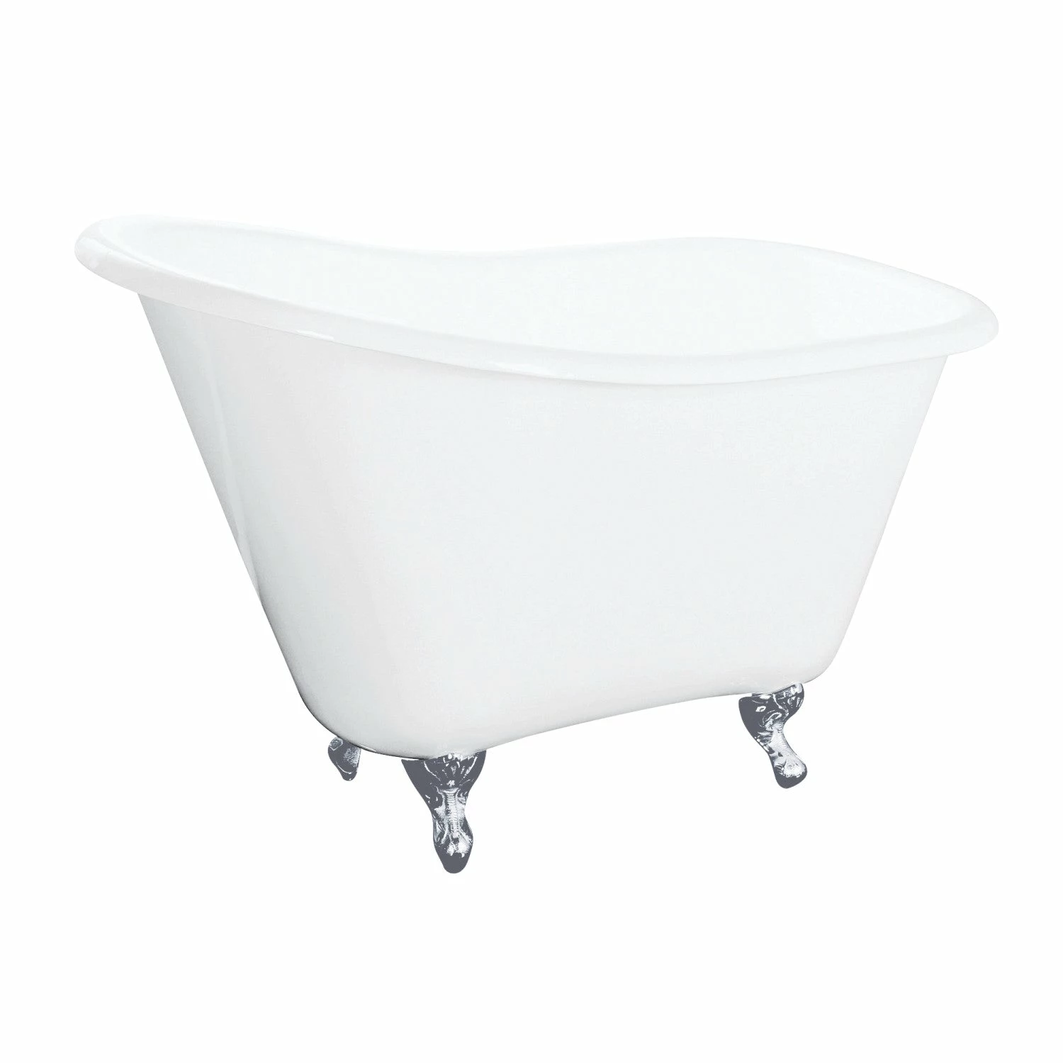 Tazatina VCTND5130NT1 51-Inch Cast Iron Single Slipper Clawfoot Tub (No Faucet Drillings), White/Polished Chrome - Image 3