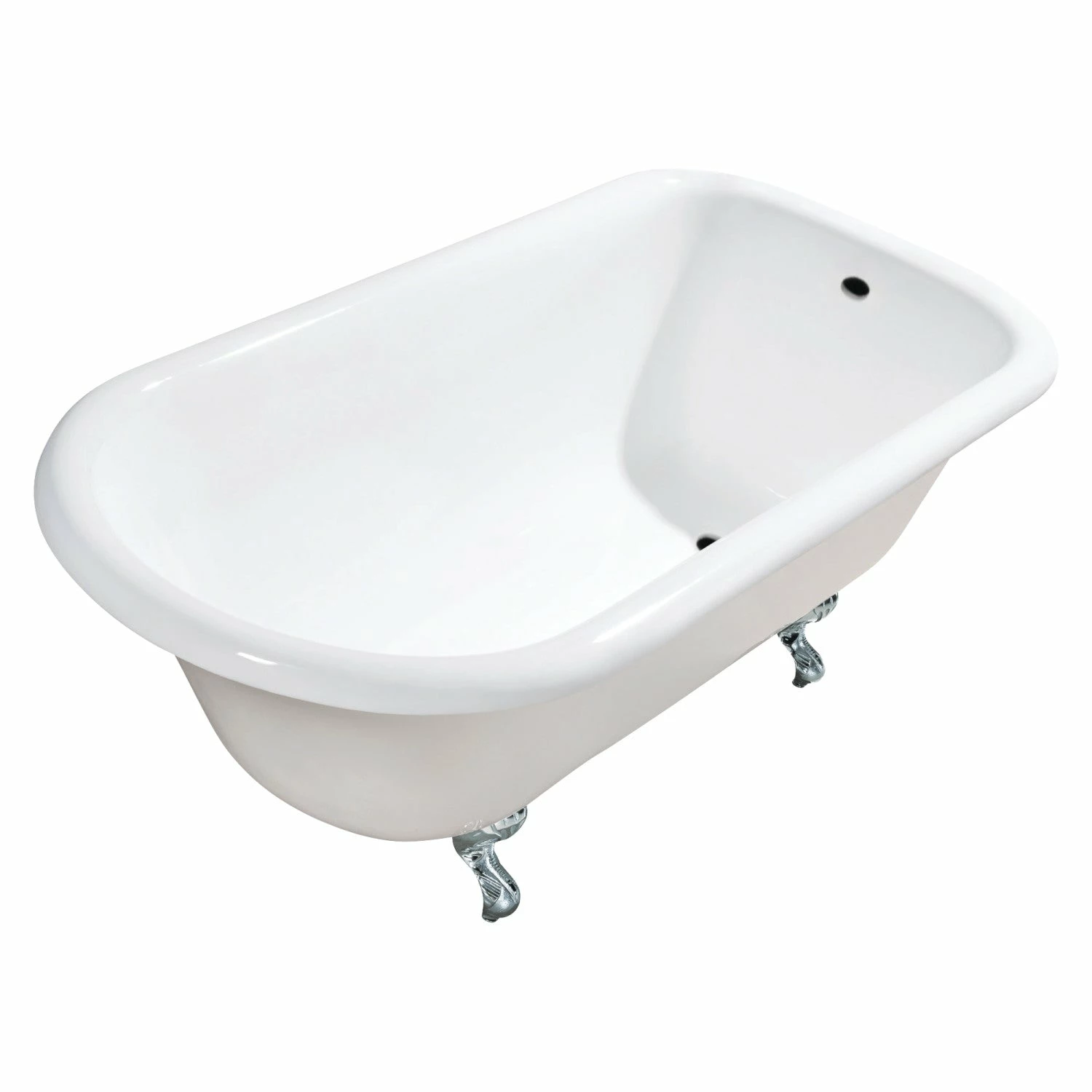 Aqua Eden VCTND543019W1 54-Inch Cast Iron Roll Top Clawfoot Tub (No Faucet Drillings), White/Polished Chrome - Image 2