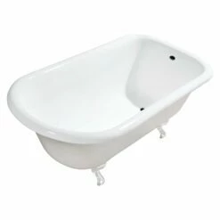 Aqua Eden VCTND543019WH 54-Inch Cast Iron Roll Top Clawfoot Tub (No Faucet Drillings), White