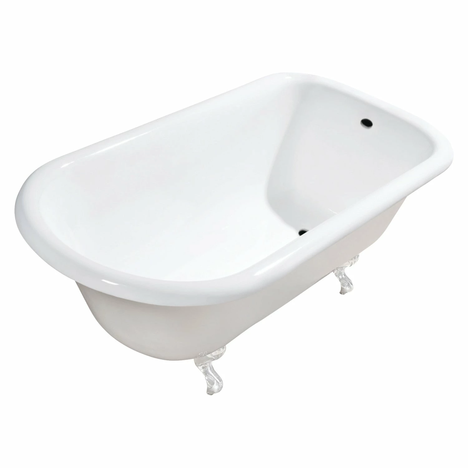 Aqua Eden VCTND543019WH 54-Inch Cast Iron Roll Top Clawfoot Tub (No Faucet Drillings), White