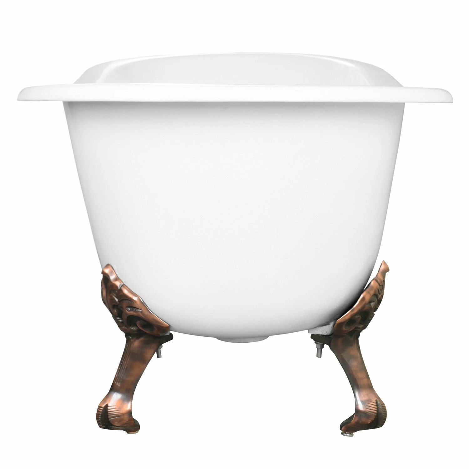 Tazatina VCTND5431B5 54-Inch Cast Iron Single Slipper Clawfoot Tub (No Faucet Drillings), White/Oil Rubbed Bronze - Image 4