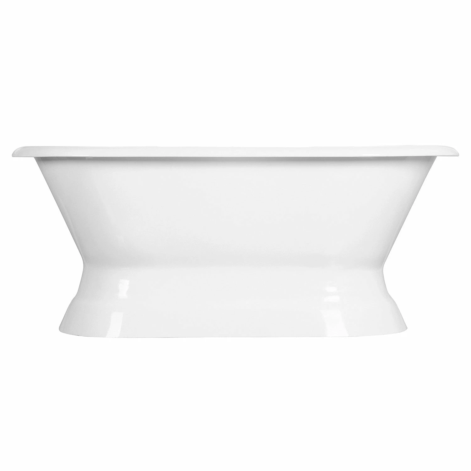 Aqua Eden VCTND603024 60-Inch Cast Iron Double Ended Pedestal Tub (No Faucet Drillings), White - Image 5