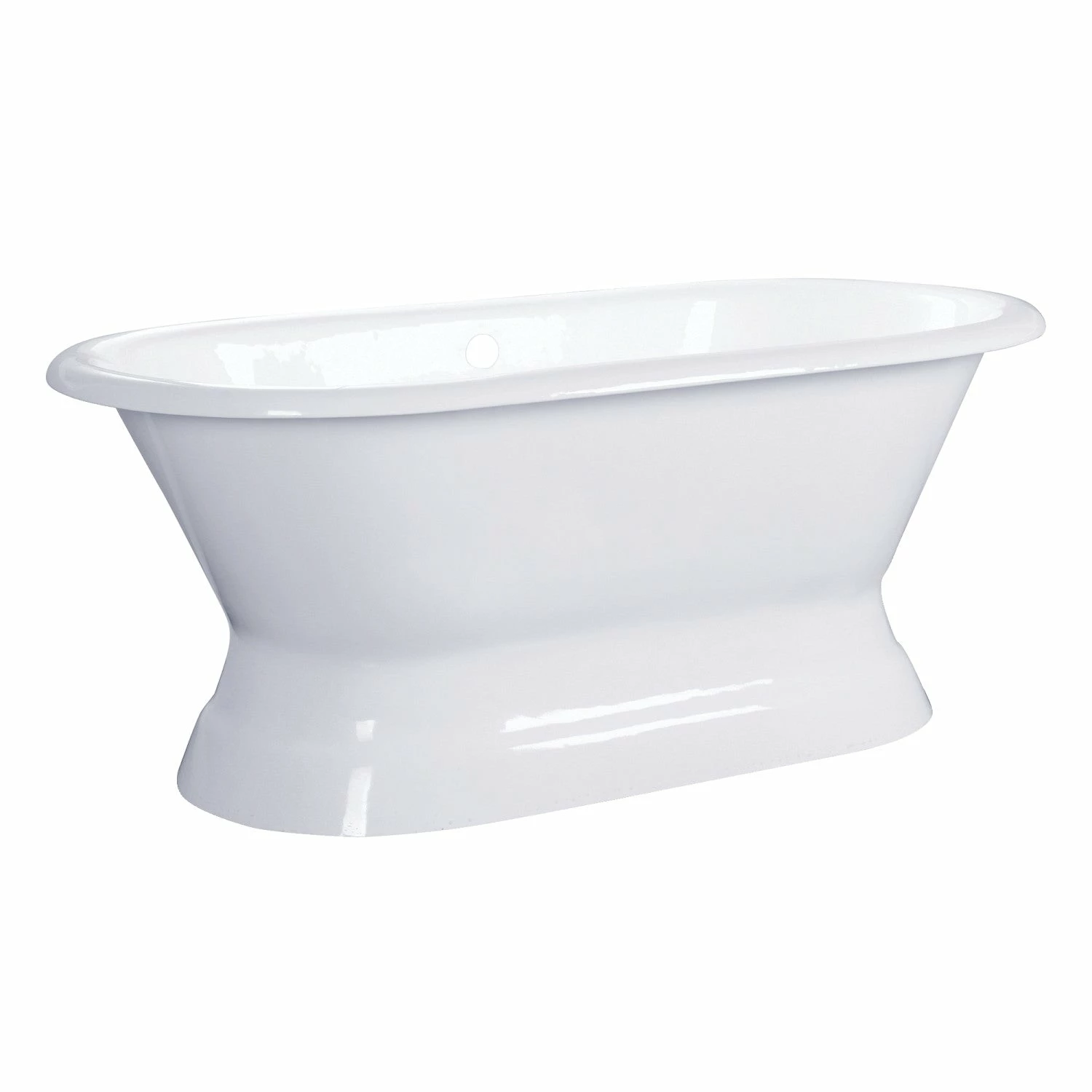 Aqua Eden VCTND603024 60-Inch Cast Iron Double Ended Pedestal Tub (No Faucet Drillings), White - Image 4