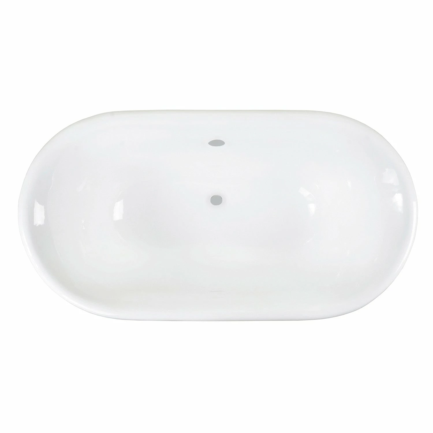 Aqua Eden VCTND603119NC1 60-Inch Cast Iron Double Ended Clawfoot Tub (No Faucet Drillings), White/Polished Chrome - Image 4