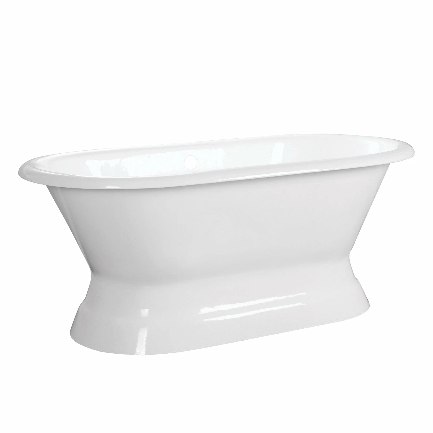 Aqua Eden VCTND663024 66-Inch Cast Iron Double Ended Pedestal Tub (No Faucet Drillings), White - Image 4