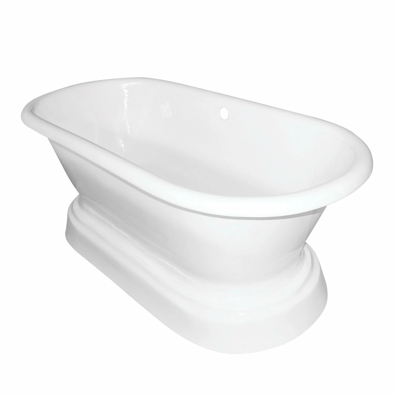 Aqua Eden VCTND663025 66-Inch Cast Iron Double Ended Pedestal Tub (No Faucet Drillings), White - Image 2
