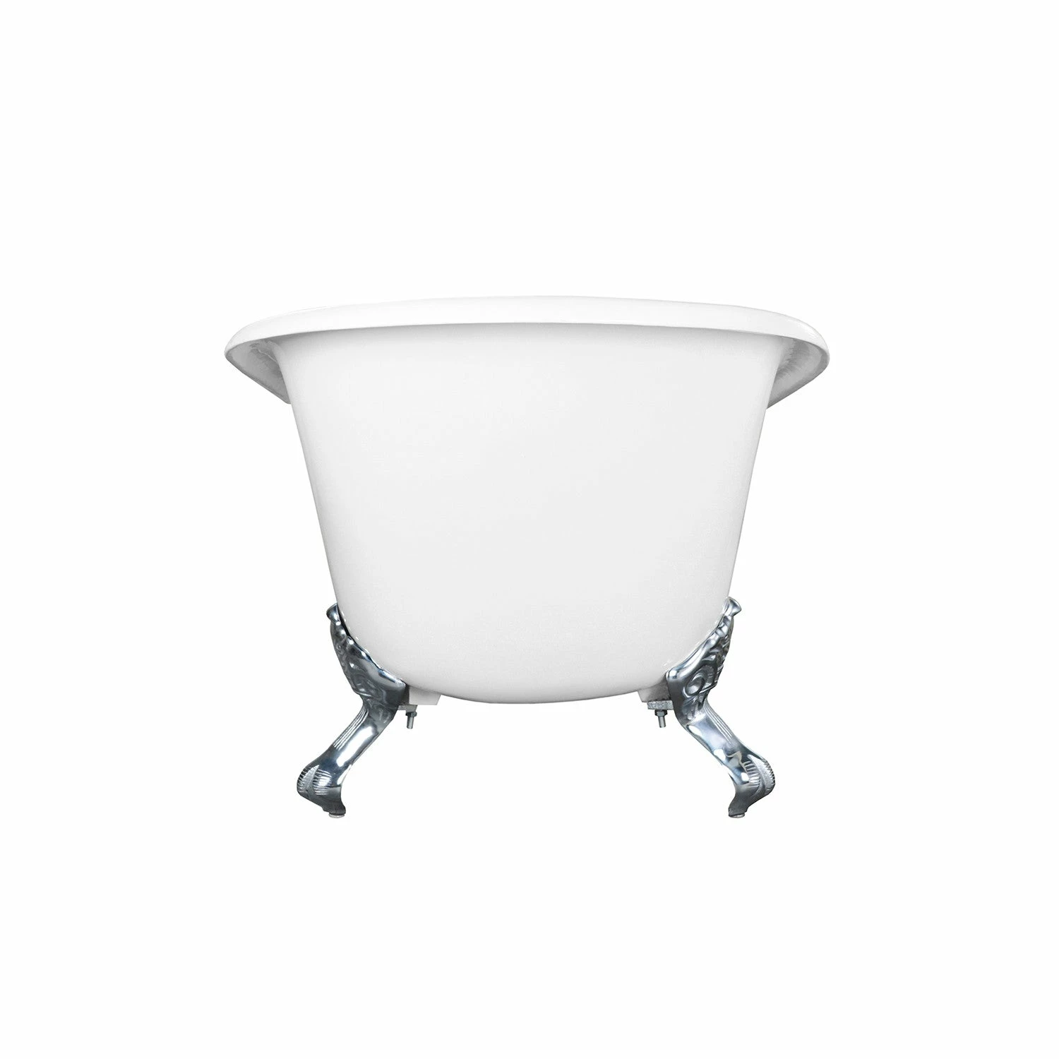 Aqua Eden VCTND6630NF1 67-Inch Cast Iron Single Slipper Clawfoot Tub (No Faucet Drillings), White/Polished Chrome - Image 5