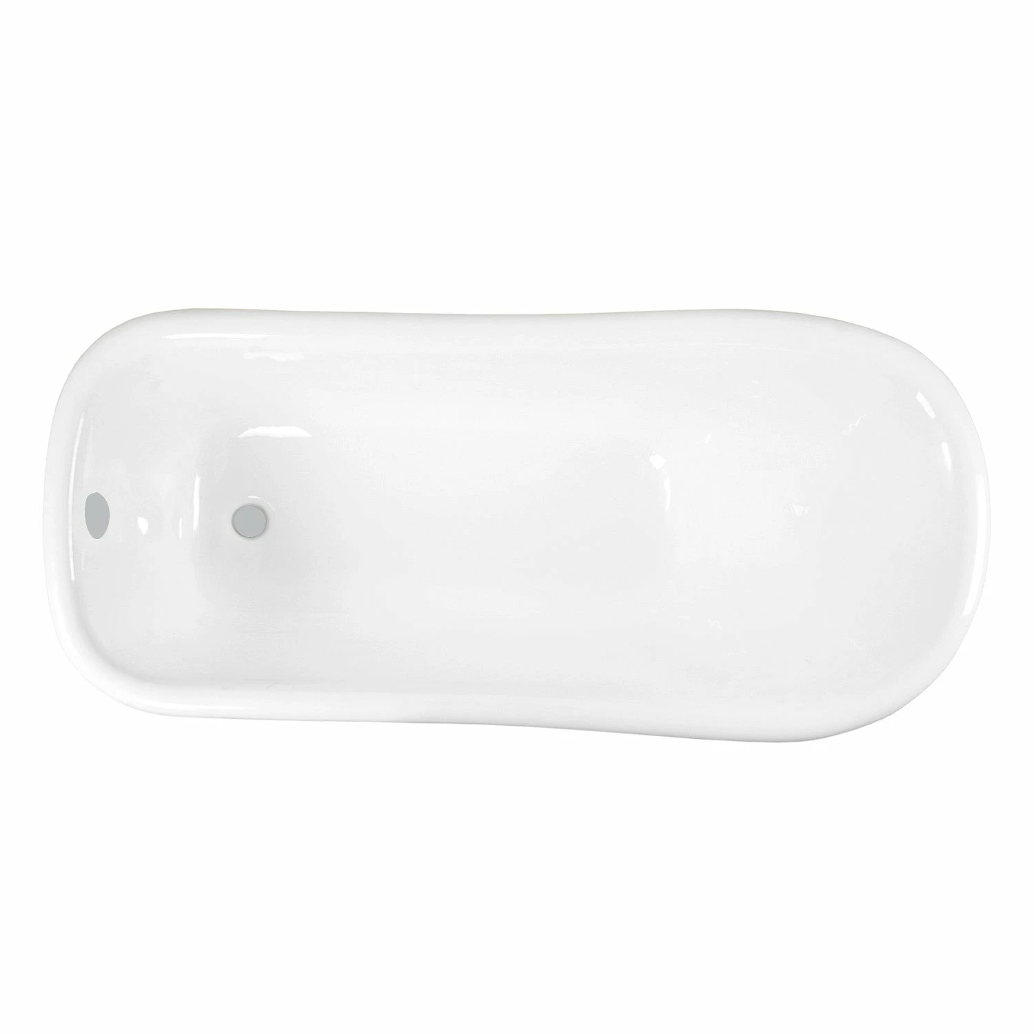 Aqua Eden VCTND6630NF1 67-Inch Cast Iron Single Slipper Clawfoot Tub (No Faucet Drillings), White/Polished Chrome - Image 6
