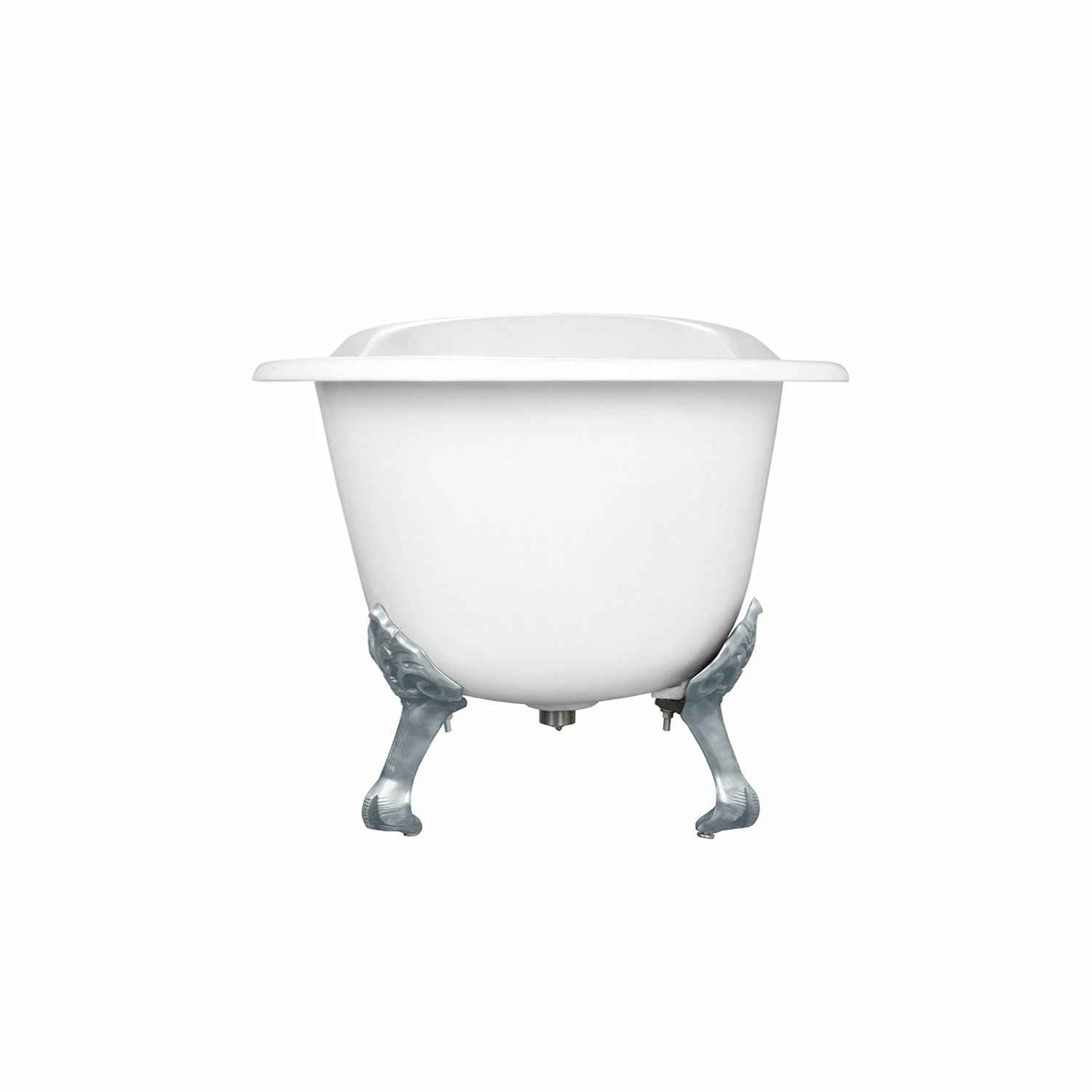 Aqua Eden VCTND673122ZB1 67-Inch Cast Iron Single Slipper Clawfoot Tub (No Faucet Drillings), White/Polished Chrome - Image 6