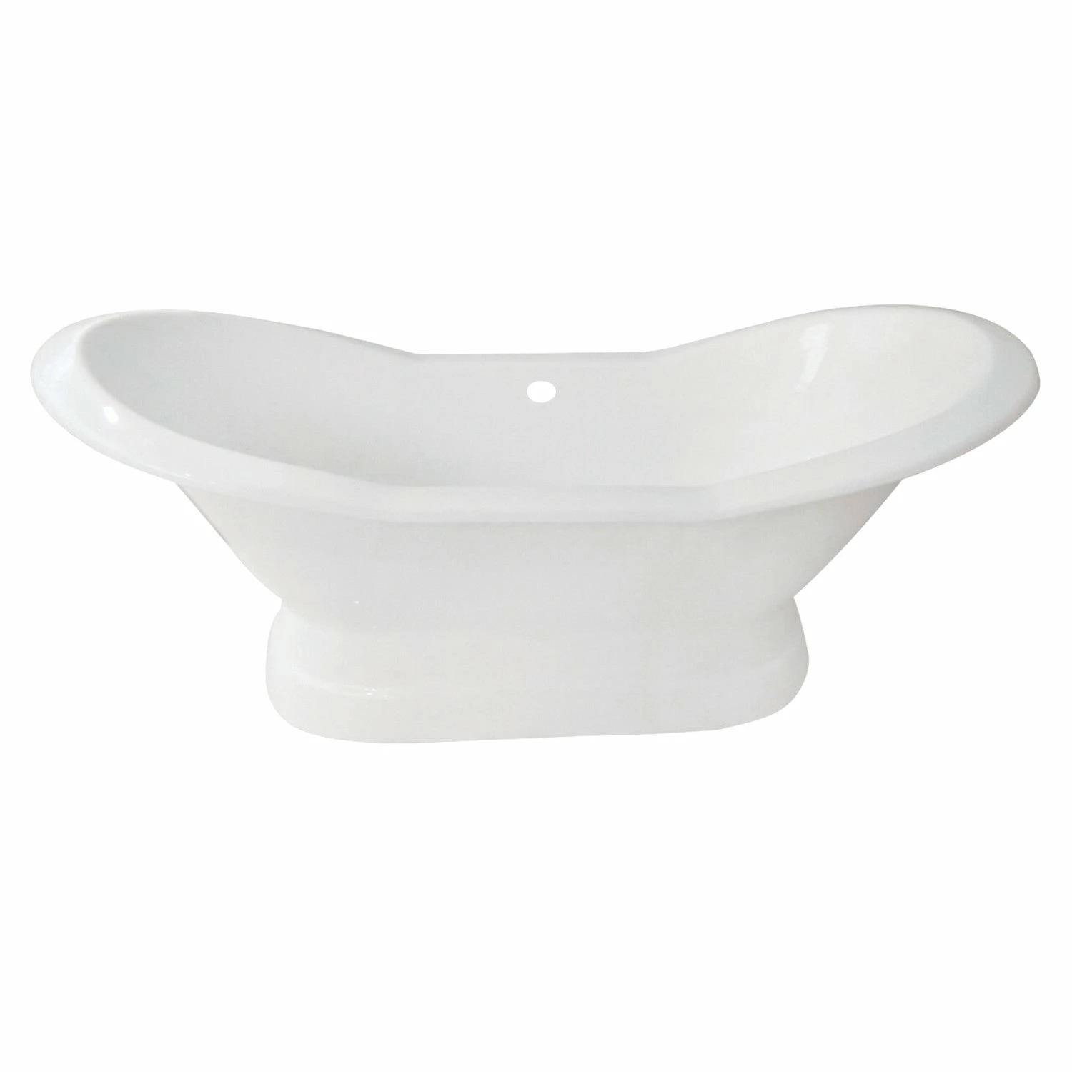 Aqua Eden VCTND723130 72-Inch Cast Iron Double Slipper Pedestal Tub (No Faucet Drillings), White - Image 2